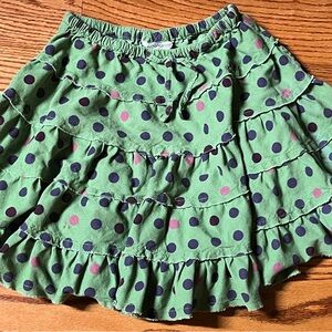 Boden Green Skater Skirt with Polka Dots